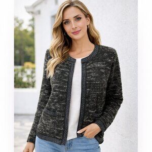 Anna Women's Black and Gray Sweater size M